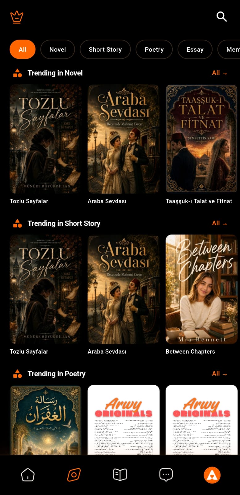 Discover screen