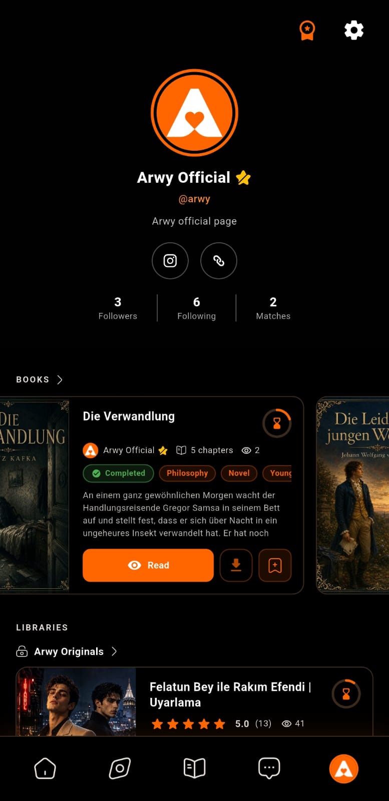 Profile screen