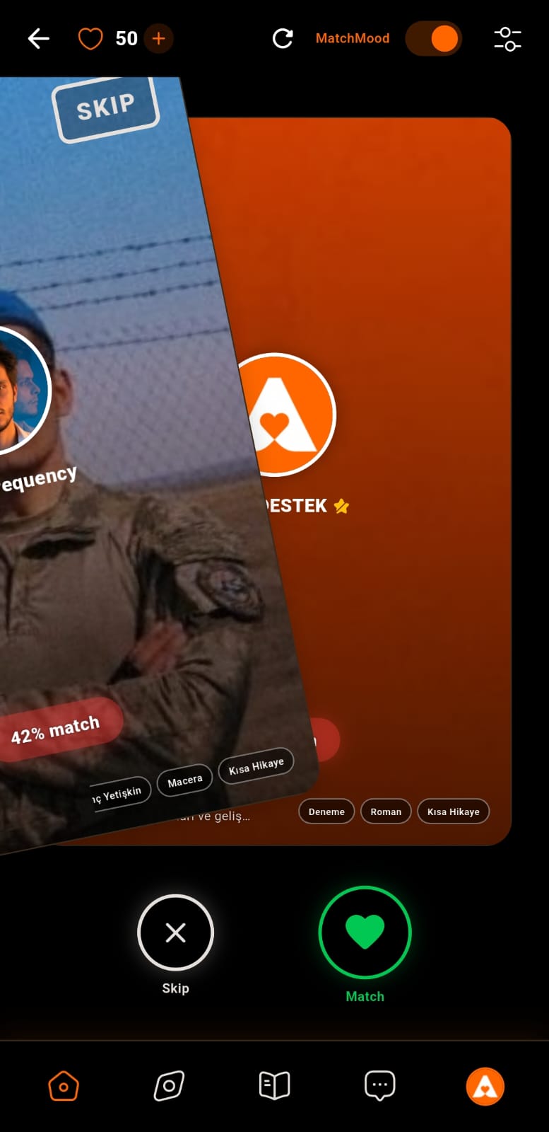 Swipe screen